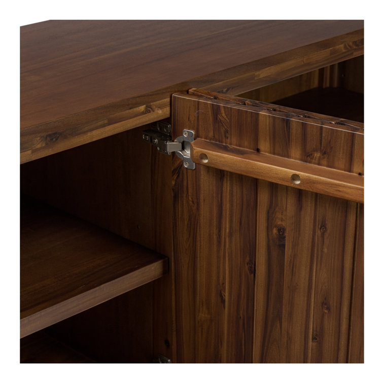 Emelio 74'' Brown Wooden Sideboard with Black Legs