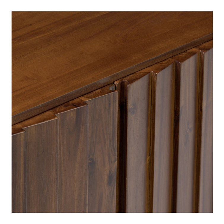 Emelio 74'' Brown Wooden Sideboard with Black Legs