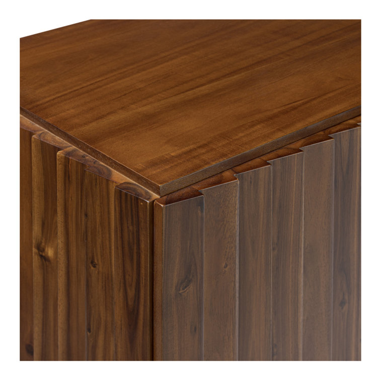 Emelio 74'' Brown Wooden Sideboard with Black Legs