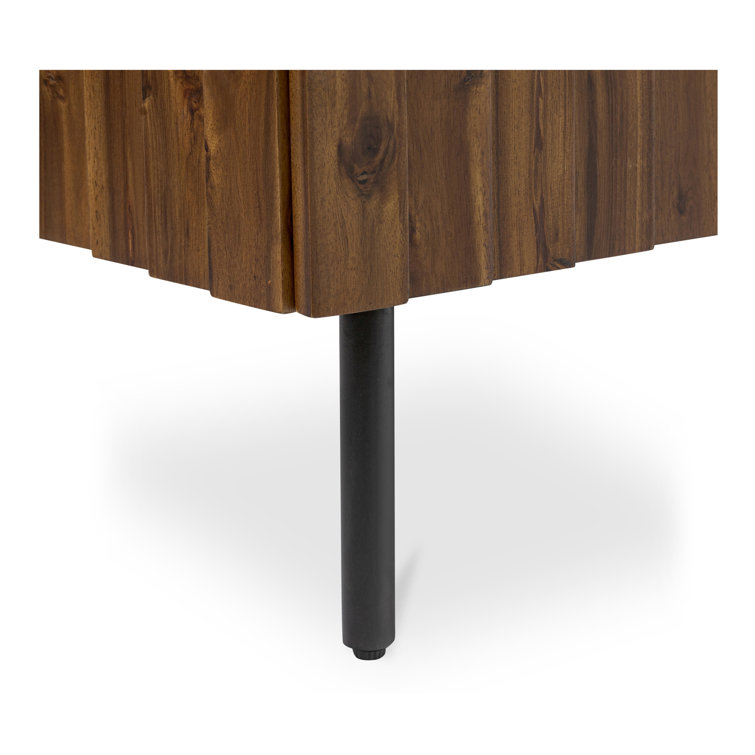 Emelio 74'' Brown Wooden Sideboard with Black Legs