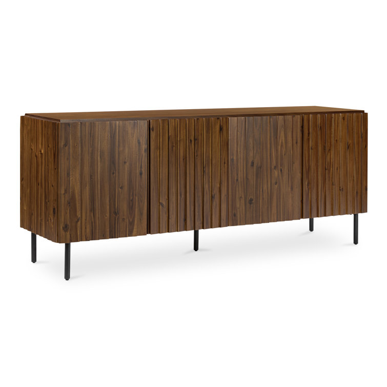 Emelio 74'' Brown Wooden Sideboard with Black Legs