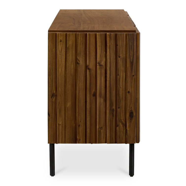 Emelio 74'' Brown Wooden Sideboard with Black Legs