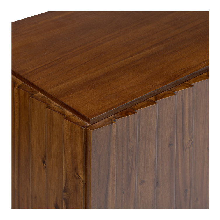 Emelio 74'' Dark Brown Acacia Wood Media Console