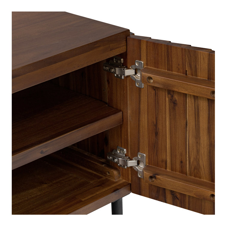 Emelio 74'' Dark Brown Acacia Wood Media Console