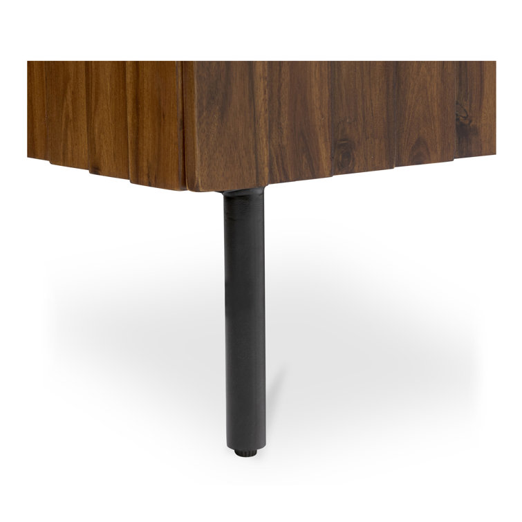 Emelio 74'' Dark Brown Acacia Wood Media Console