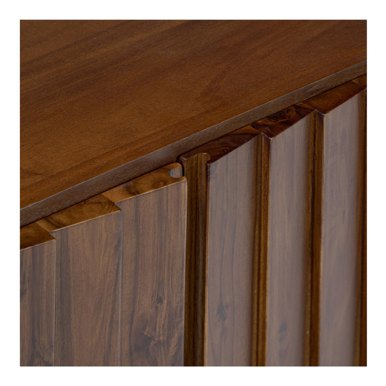 Emelio 74'' Dark Brown Acacia Wood Media Console
