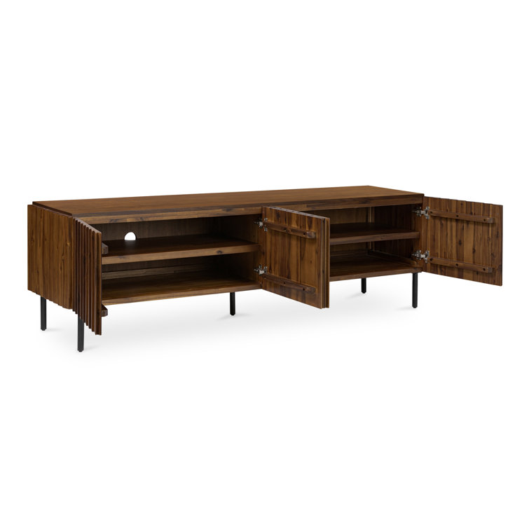 Emelio 74'' Dark Brown Acacia Wood Media Console