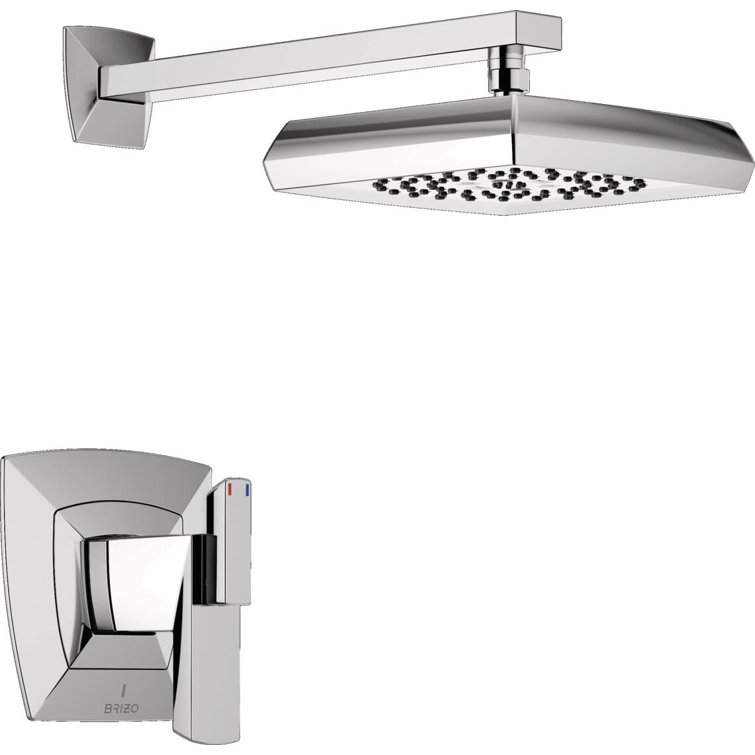 Chrome Wall Mounted Multi-Function Shower Trim with Brass Fixtures