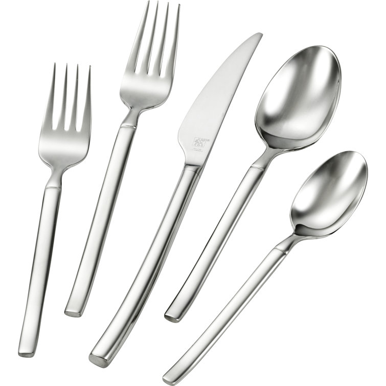 Opus Polished Stainless Steel 45-Piece Flatware Set