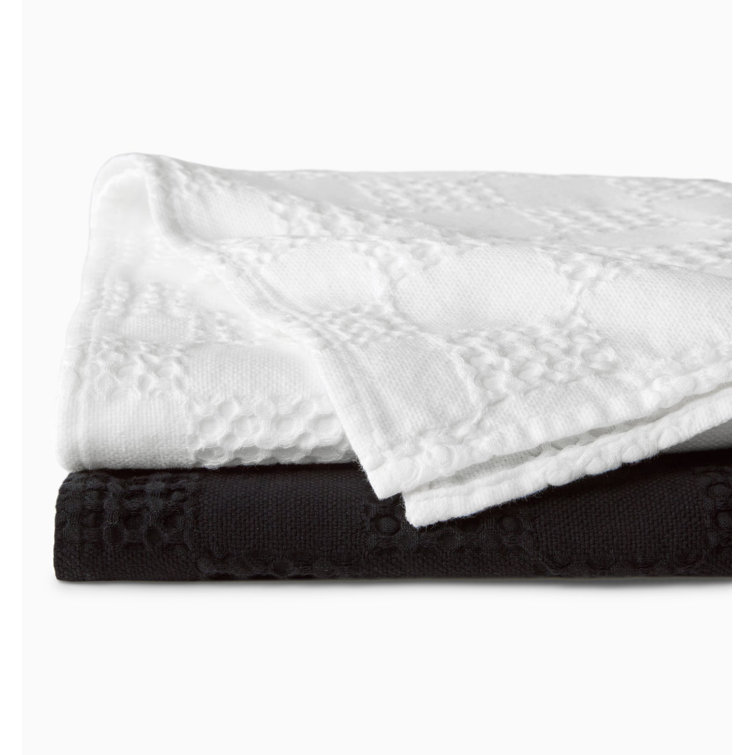 White Cotton Waffle Weave Kitchen Towel Set