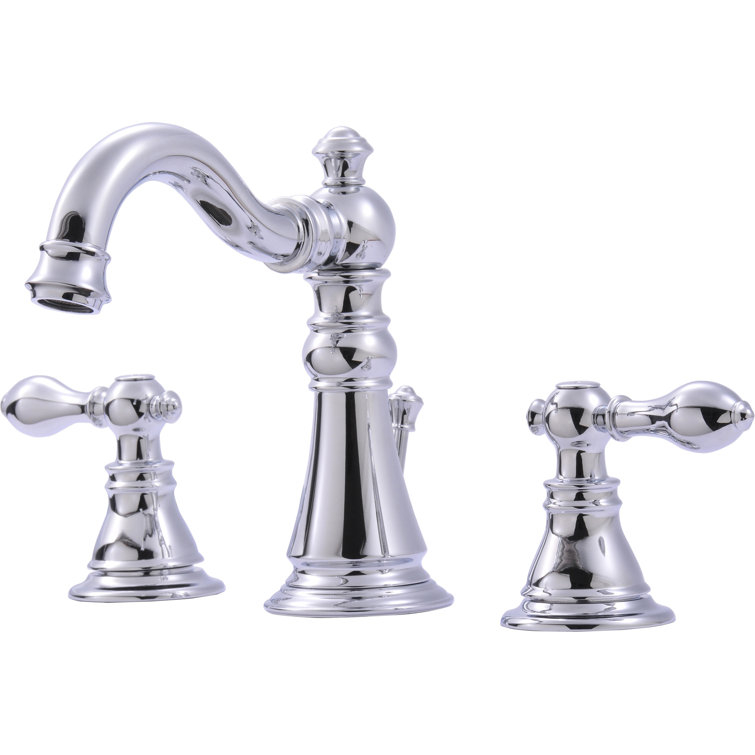 Polished Chrome Traditional Widespread Bathroom Faucet