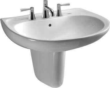 22" Brown Ceramic U-Shaped Wall Mount Bathroom Sink