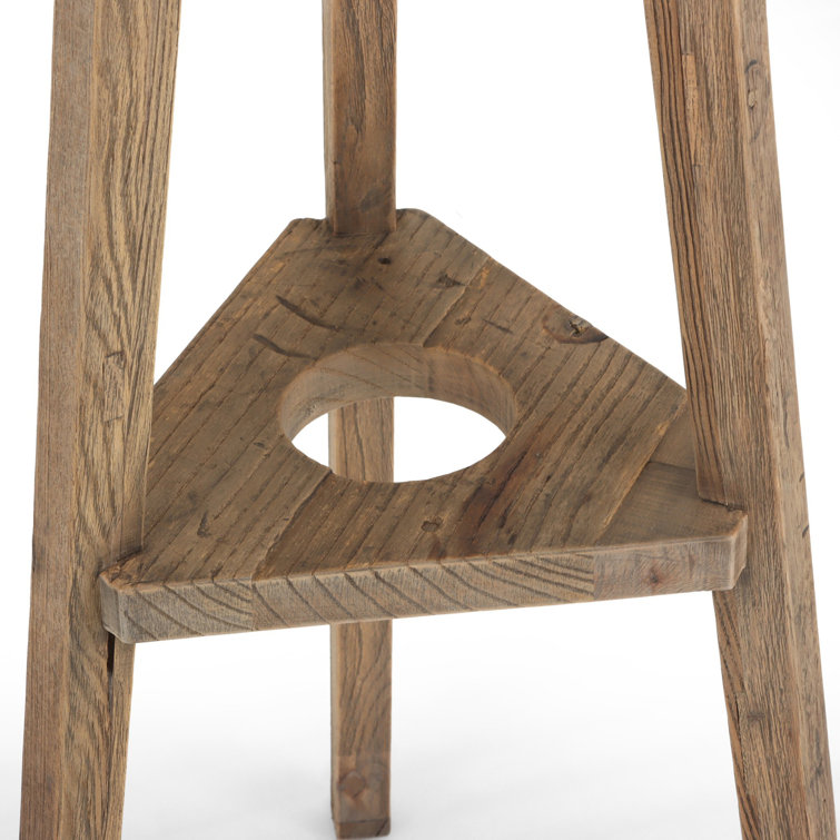Adjustable Bleached Elm Industrial Pedestal Stand