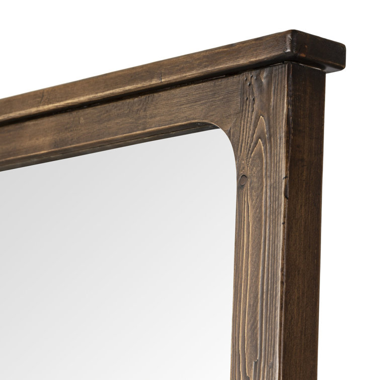 Orleans Aged Pine Rectangular Floor Mirror with Bun Feet