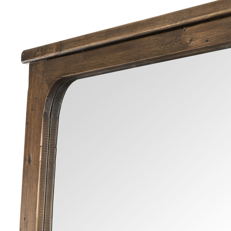 Orleans Aged Pine Rectangular Floor Mirror with Bun Feet