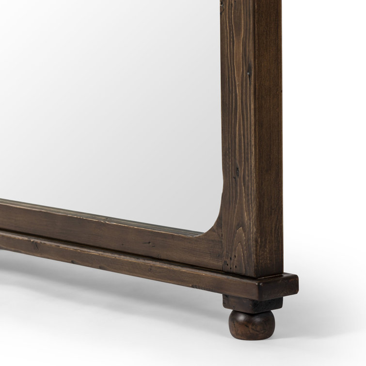 Orleans Aged Pine Rectangular Floor Mirror with Bun Feet