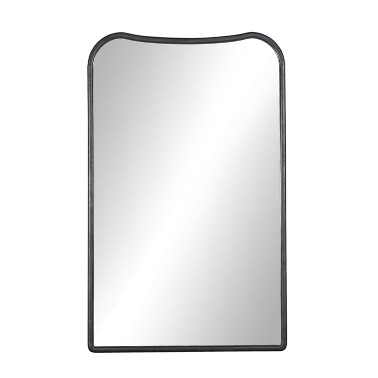 Black Antique Rectangular Floor Mirror with Beveled Edges
