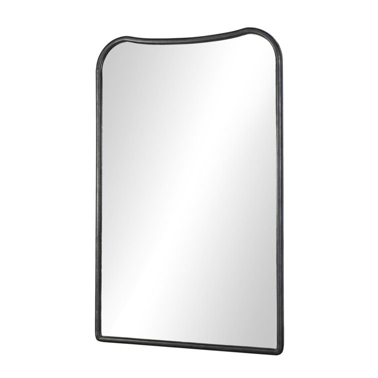 Black Antique Rectangular Floor Mirror with Beveled Edges