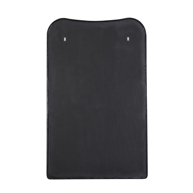Black Antique Rectangular Floor Mirror with Beveled Edges