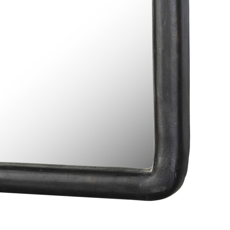Black Antique Rectangular Floor Mirror with Beveled Edges