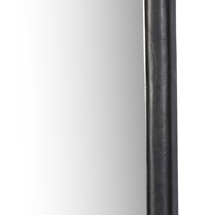 Black Antique Rectangular Floor Mirror with Beveled Edges