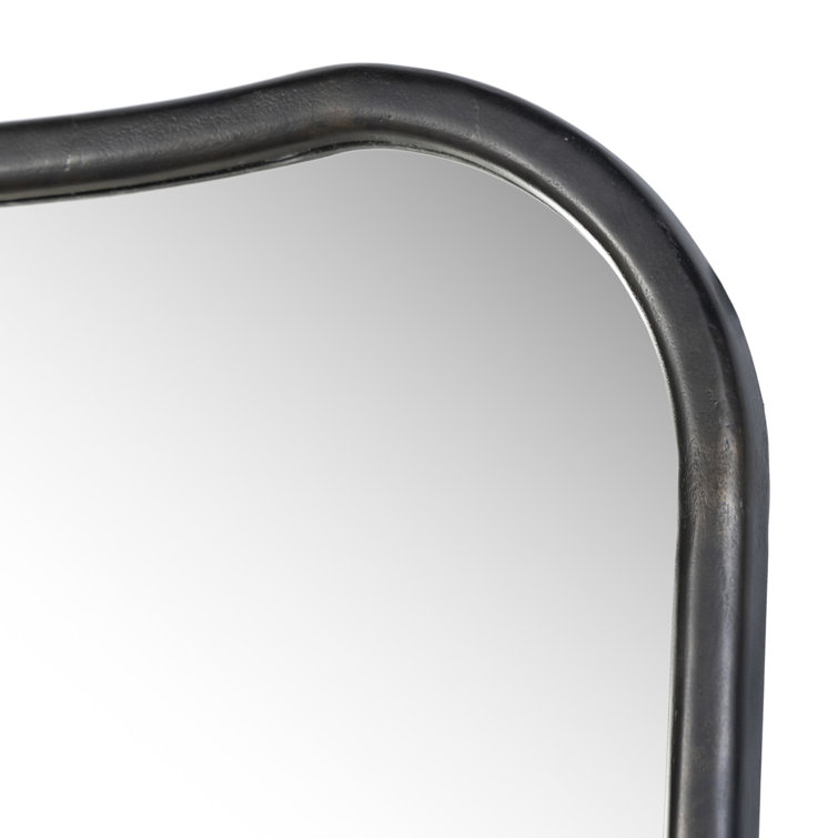 Black Antique Rectangular Floor Mirror with Beveled Edges