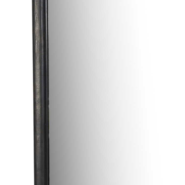 Black Antique Rectangular Floor Mirror with Beveled Edges