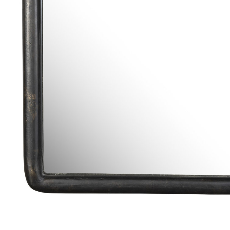 Black Antique Rectangular Floor Mirror with Beveled Edges