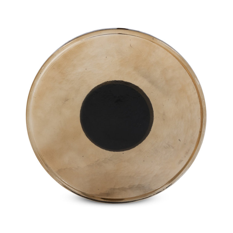 Amber Cast Glass Lazy Susan with Subtle Lip