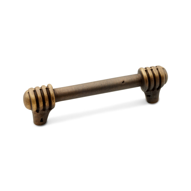 Antique Brass Distressed Metal Bar Pull with Mounting Hardware