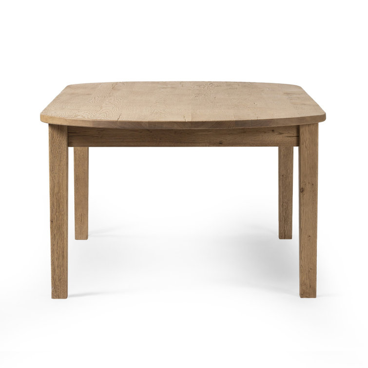 Oval Worn Oak Reclaimed Wood Dining Table with Drawers