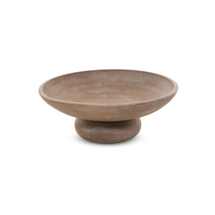 Natural Terracotta Shallow Decorative Bowls with Rounded Base