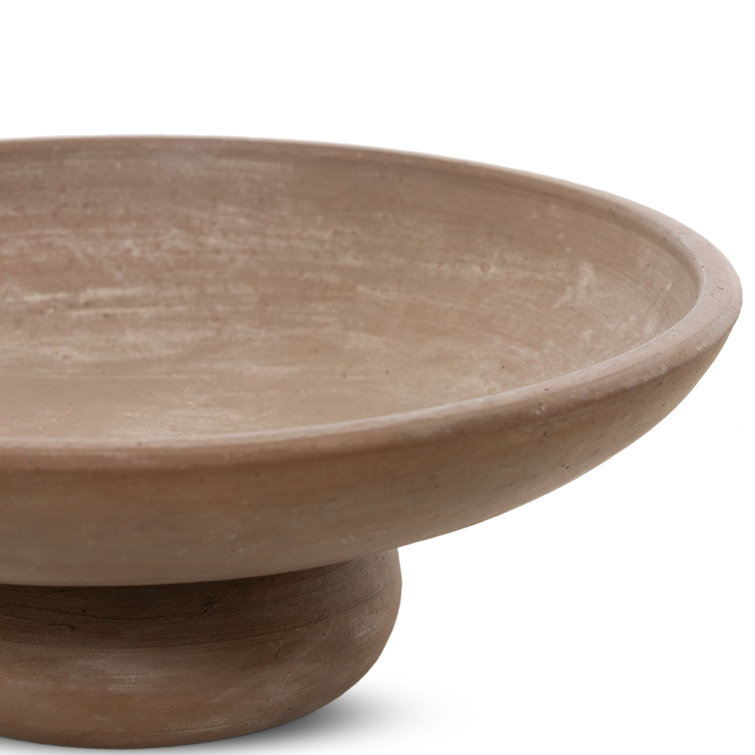 Natural Terracotta Shallow Decorative Bowls with Rounded Base
