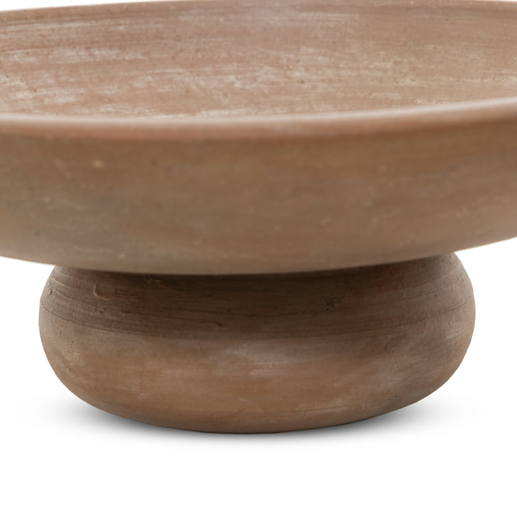 Natural Terracotta Shallow Decorative Bowls with Rounded Base
