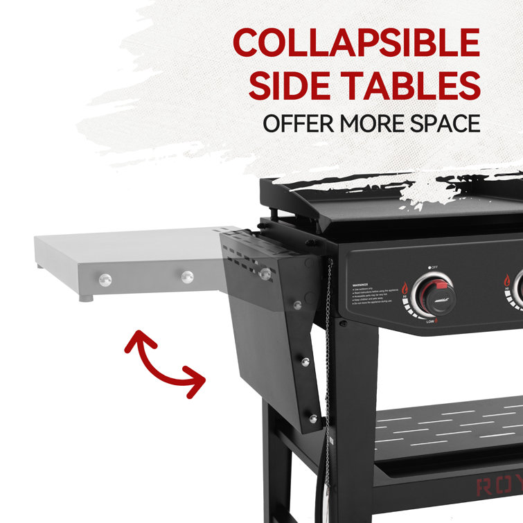Royal Gourmet Black 4-Burner Propane Gas Grill and Griddle Combo