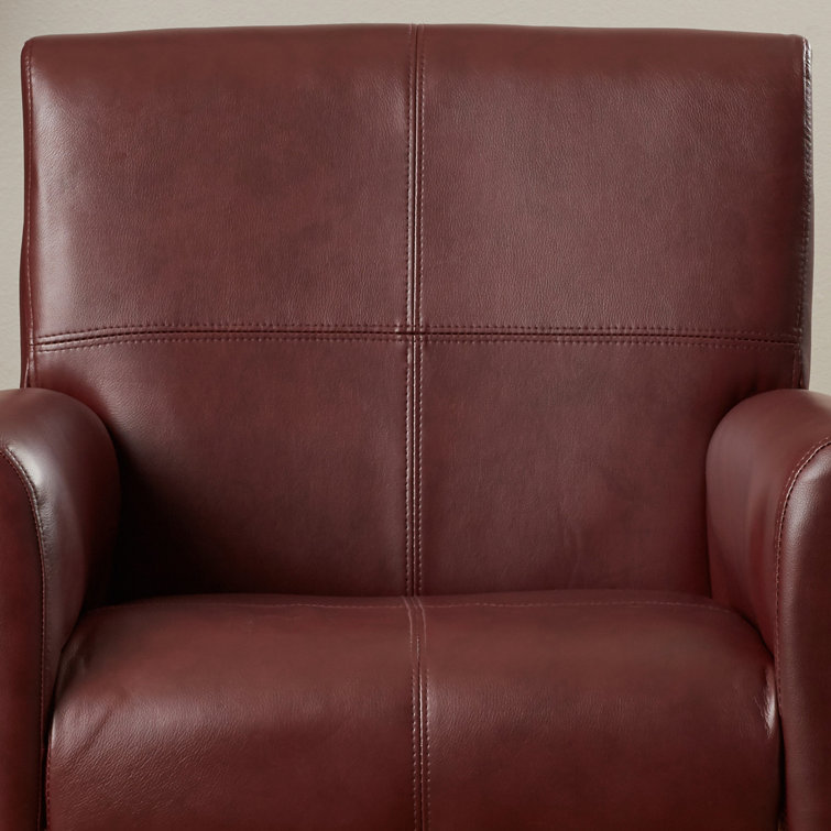 Elegant Burgundy LeatherSoft Executive Reception Armchair with Mahogany Wood Legs