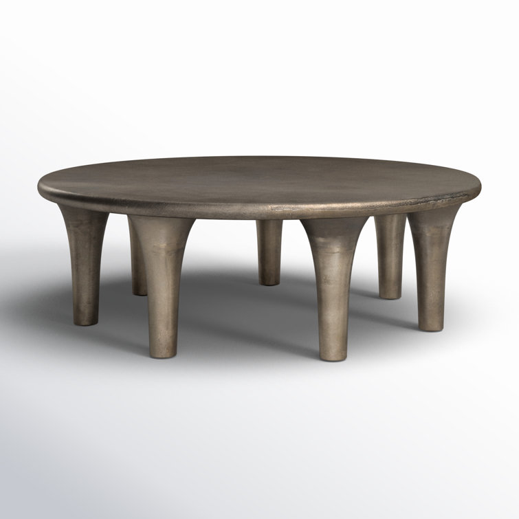 Marlow Collection 48" Round Aged Bronze Metal Coffee Table