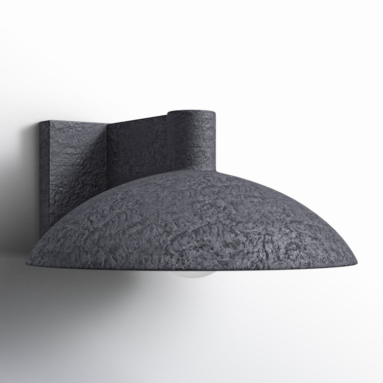 Matte Black Plaster Half Moon Sconce