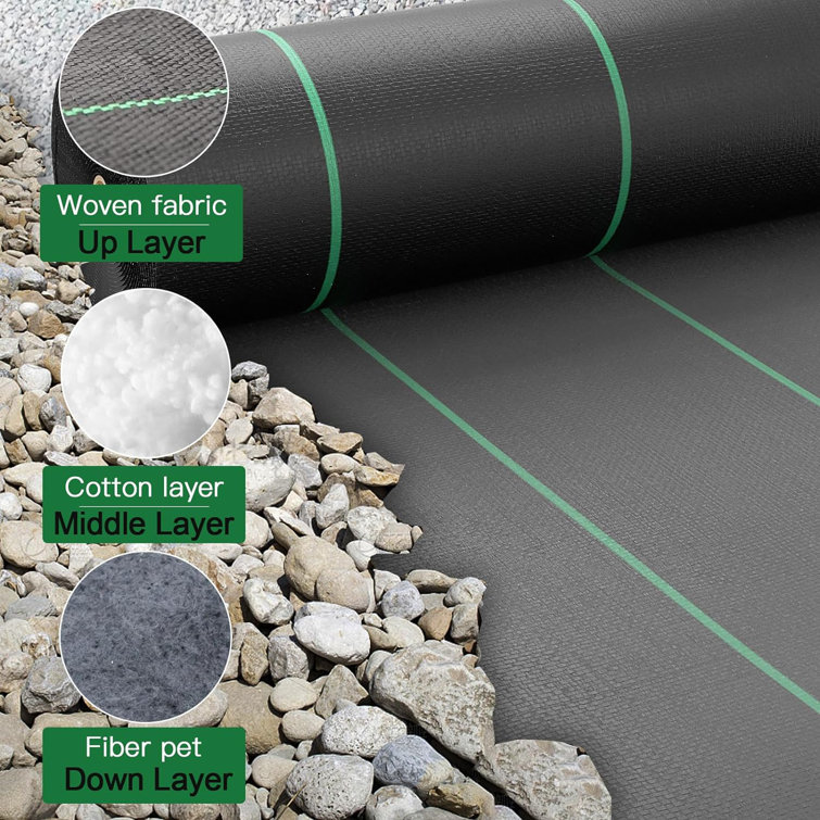 5.8oz Black Heavy Duty Polypropylene Weed Barrier Fabric