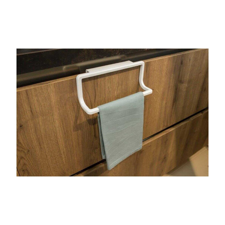 White Over-the-Door Kitchen Dish Towel Holder