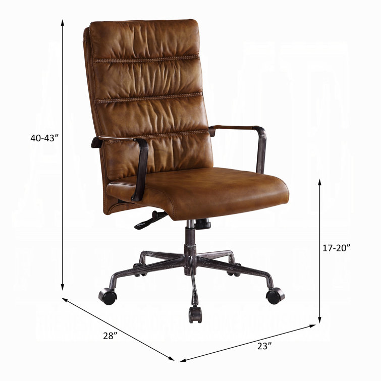 Sahara Brown Top Grain Leather High Back Swivel Office Chair