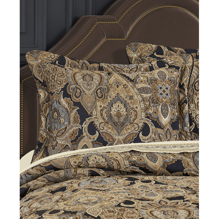 Amara Queen Blue and Gold 4-Piece Comforter Set