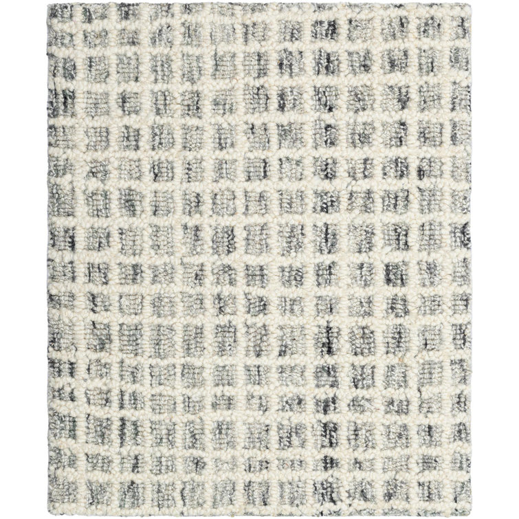 Handmade Light Gray Wool Rectangular Area Rug 12' x 15'