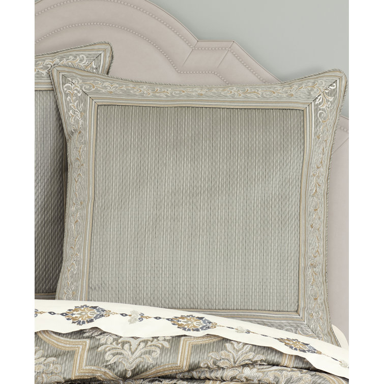 Sage and Powder Blue Satin Euro Sham