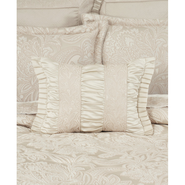 Champagne Satin Jacobean Rectangular Throw Pillow