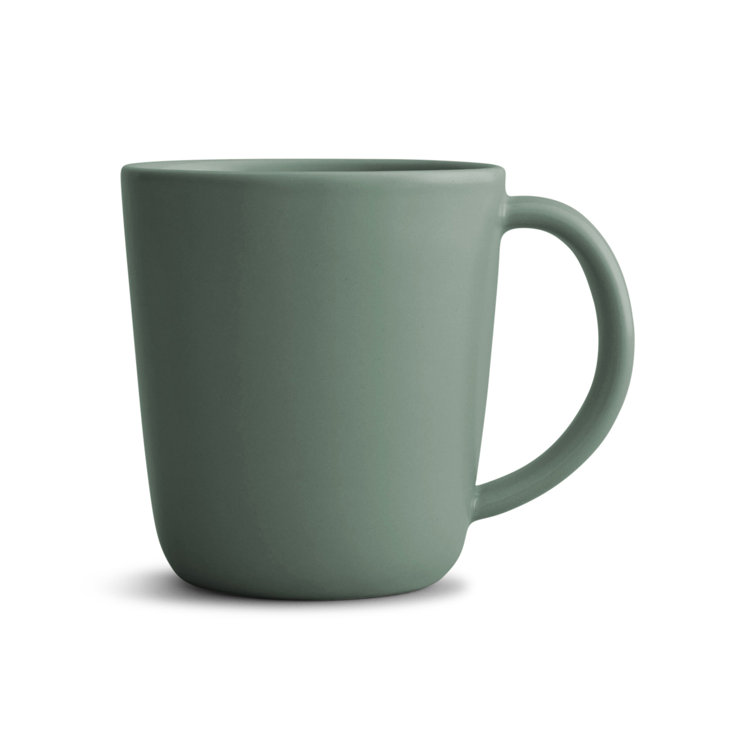 Set of 4 Green Ceramic 12oz Microwave Safe Mugs