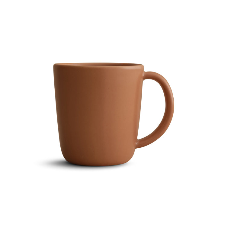 Terracotta Orange Ceramic Microwave Safe Mugs, Set of 4