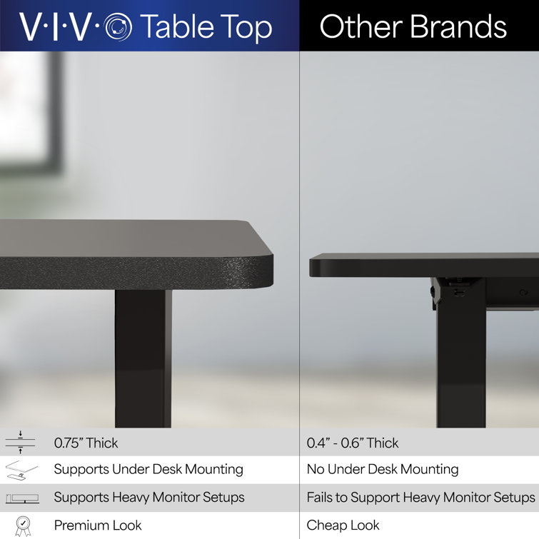 Light Wood and Black Adjustable Height Standing Desk with Power Outlet