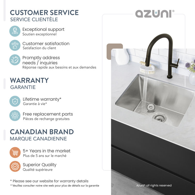 Azuni 22" Stainless Steel Single Bowl Laundry Sink with Dual Mount Installation