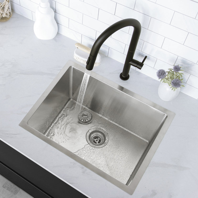 Azuni 22" Stainless Steel Single Bowl Laundry Sink with Dual Mount Installation